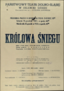 Królowa Śniegu - afisz premierowy [Dokument życia społecznego]