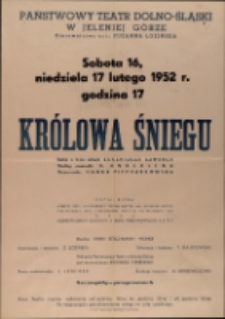 Królowa Śniegu - afisz [Dokument życia społecznego]