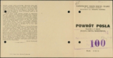 Powrót posła - program [Dokument życia społecznego]