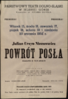 Powrót posła - afisz premierowy [Dokument życia społecznego]