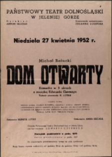 Dom otwarty - afisz [Dokument życia społecznego]