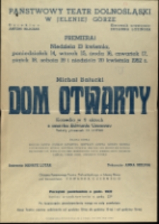 Dom otwarty - afisz premierowy [Dokument życia społecznego]