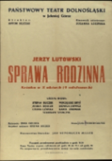 Sprawa rodzinna - afisz [Dokument życia społecznego]