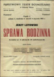 Sprawa rodzinna - afisz premierowy [Dokument życia społecznego]