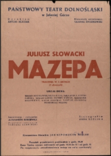 Mazepa - afisz [Dokument życia społecznego]