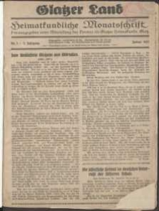 Glatzer Land, 1927, nr 1