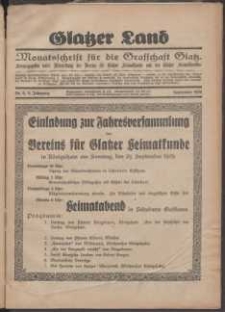 Glatzer Land, 1929, nr 9