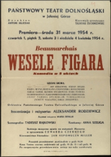 Wesele Figara - afisz premierowy [Dokument życia społecznego]