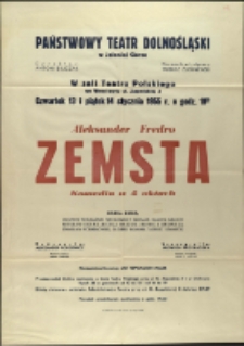 Zemsta - afisz [Dokument życia społecznego]