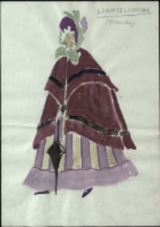 [Projekt kostiumu Szambelanowej do sztuki "Z siedmiu najbrzydsza" Fryderyka Skarbka] [Dokumenty życia społecznego]