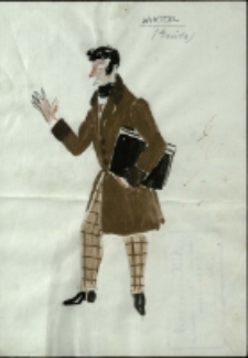 [Projekt kostiumu Wiktora do sztuki "Z siedmiu najbrzydsza" Fryderyka Skarbka] [Dokumenty życia społecznego]