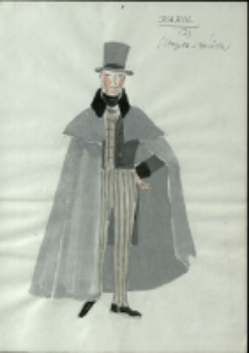 [Projekt kostiumu Karola do sztuki "Z siedmiu najbrzydsza" Fryderyka Skarbka] [Dokumenty życia społecznego]