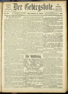 Der Gebirgsbote, 1916, nr 20 [22.02]