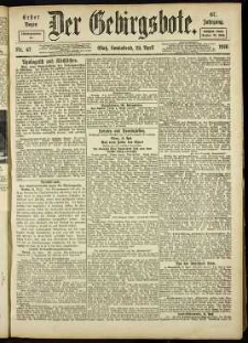 Der Gebirgsbote, 1916, nr 47 [29.04]