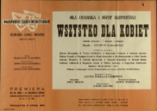 Wszystko dla kobiet - afisz premierowy [Dokument życia społecznego]