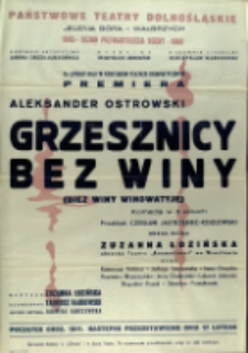 Grzesznicy bez winy - afisz premierowy [Dokument życia społecznego]