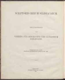 Scriptores Rerum Silesiacarum. Vierzehnter Band