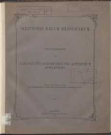 Scriptores Rerum Silesiacarum. Fünfzehnter Band