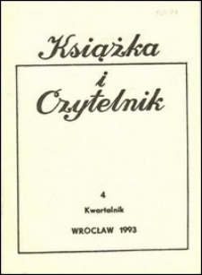 Książka i Czytelnik, 1993, nr 4