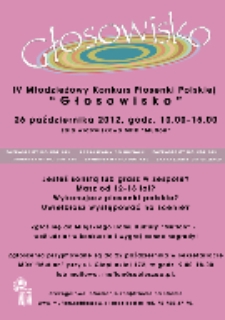 4. Młodzieżowy Konkurs Piosenki Polskiej "Głosowisko" [Dokument ikonograficzny]