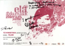 Ela Adamiak - zbieram siebie: koncert promujący nową płytę [Dokument ikonograficzny]