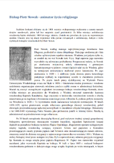 Biskup Piotr Nowak - animator życia religijnego