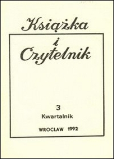Książka i Czytelnik, 1992, nr 3