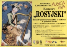1. Festiwal Kameralistyki Musica Viva : koncert "Rosyjski" - plakat [Dokument życia społecznego]