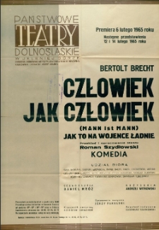 Człowiek jak człowiek - afisz premierowy [Dokument życia społecznego]