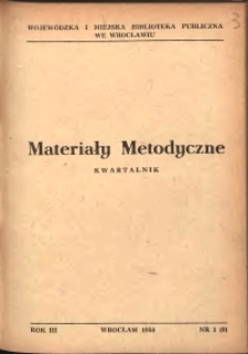 Materiały metodyczne : kwartalnik, R. III, 1958, nr 3 (9)