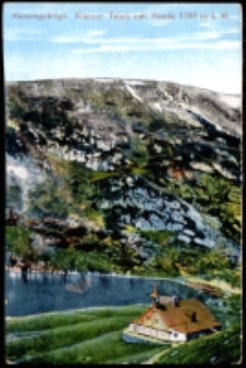 Riesengebirge. Kleiner Teich mit Baude 1183 m ü. M. [Dokument ikonograficzny]