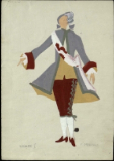 Książe I [Projekt kostiumu do sztuki "Niestałość serc"] [Dokumenty życia społecznego]