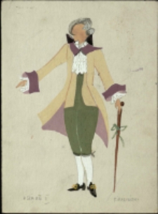 Książe II [Projekt kostiumu do sztuki "Niestałość serc"] [Dokumenty życia społecznego]