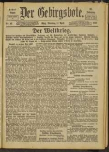 Der Gebirgsbote, 1917, nr 42 [17.04]