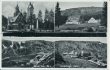 Kirche Wang 874 m, Schlingelbaude 1067 m, Kleiner Teich 1183 m, Hampelbaude 1258 m [Dokument ikonograficzny]