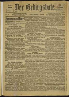 Der Gebirgsbote, 1919, nr 1 [3.01]
