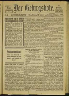 Der Gebirgsbote, 1919, nr 4 [13.01]
