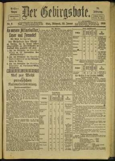 Der Gebirgsbote, 1919, nr 8 [22.01]