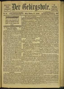 Der Gebirgsbote, 1919, nr 10 [27.01]