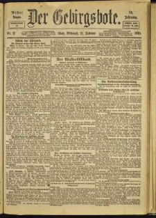 Der Gebirgsbote, 1919, nr 17 [12.02]