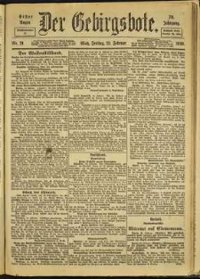 Der Gebirgsbote, 1919, nr 21 [21.02]