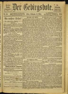 Der Gebirgsbote, 1919, nr 29 [12.03]