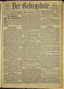 Der Gebirgsbote, 1919, nr 46 [10.04]