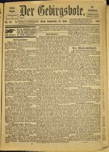 Der Gebirgsbote, 1919, nr 53 [19.04]