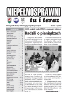 Niepełnosprawni Tu i Teraz : jeleniogórski biuletyn informacyjny niepełnosprawnych, 2005, nr 1/2