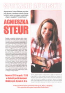 Spotkanie autorskie - Agnieszka Steur [Dokument życia społecznego]