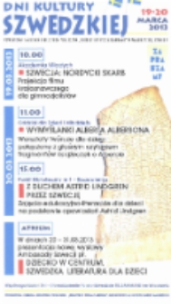 Dni kultury szwedzkiej : 19-20 marca 2013 [Dokument życia społecznego]