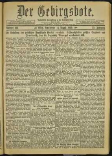 Der Gebirgsbote, 1920, nr 183 [14.08]