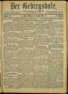 Der Gebirgsbote, 1920, nr 186 [18.08]