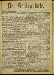 Der Gebirgsbote, 1920, nr 196 [29.08]